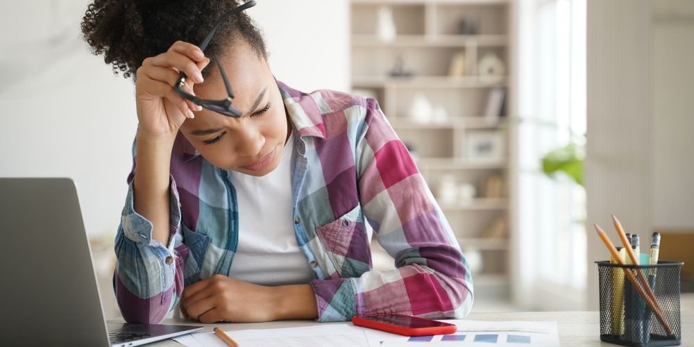 girl suffering from mental stress